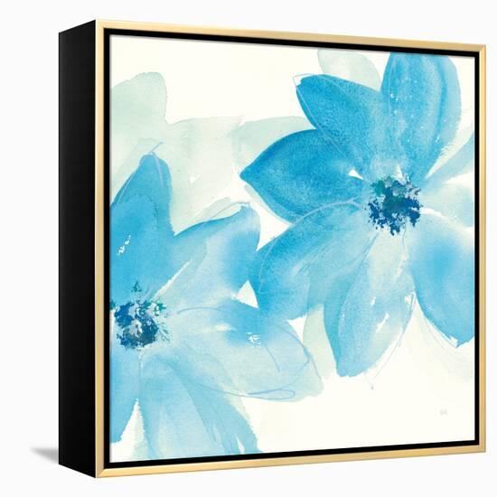 Aqua Mint Clematis II-Chris Paschke-Framed Stretched Canvas