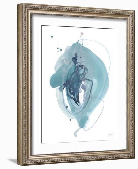 Aqua Orbit I-null-Framed Art Print
