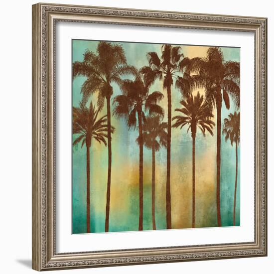 Aqua Palms I-John Seba-Framed Art Print