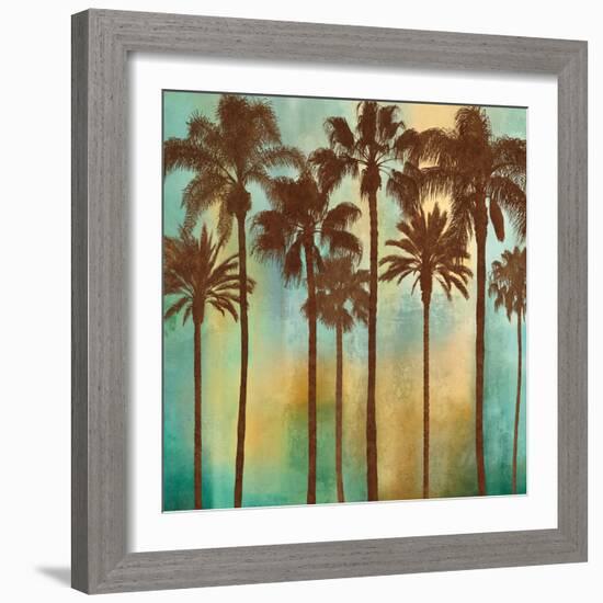 Aqua Palms I-John Seba-Framed Art Print