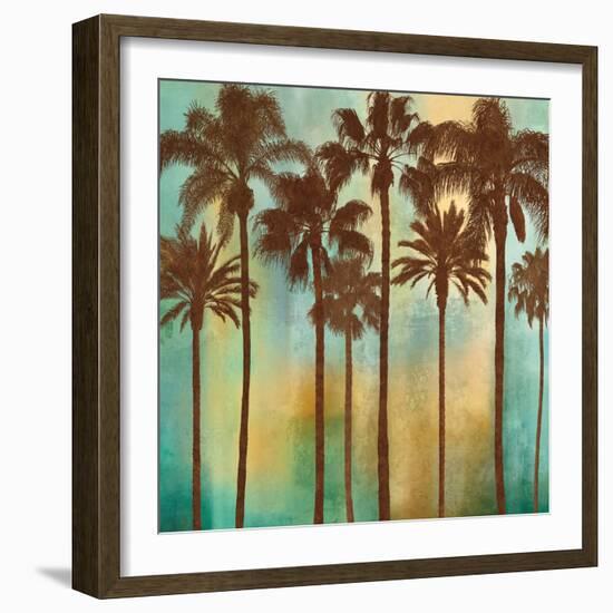Aqua Palms I-John Seba-Framed Art Print