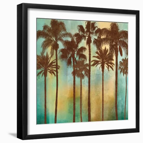 Aqua Palms I-John Seba-Framed Art Print