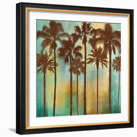 Aqua Palms I-John Seba-Framed Art Print