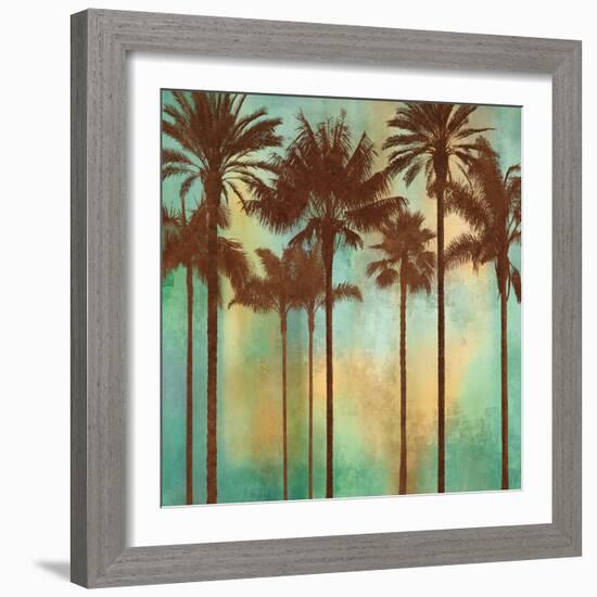 Aqua Palms II-John Seba-Framed Art Print