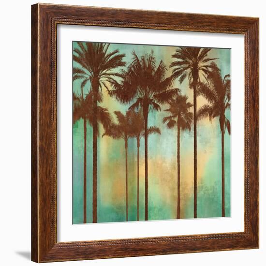 Aqua Palms II-John Seba-Framed Art Print