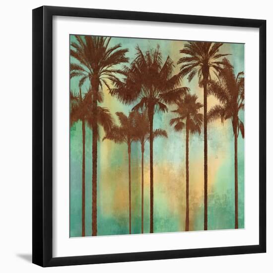 Aqua Palms II-John Seba-Framed Art Print