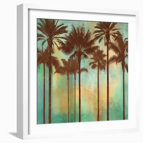 Aqua Palms II-John Seba-Framed Art Print