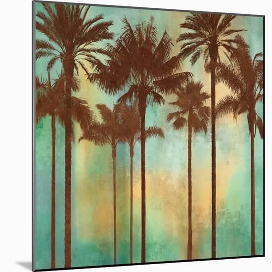 Aqua Palms II-John Seba-Mounted Art Print