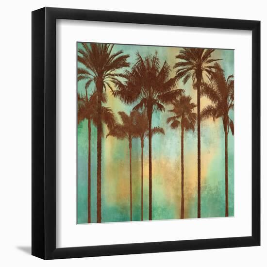 Aqua Palms II-John Seba-Framed Art Print