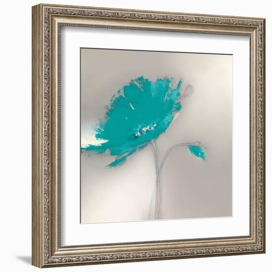 Aqua Platinum Petals I-J.P. Prior-Framed Art Print