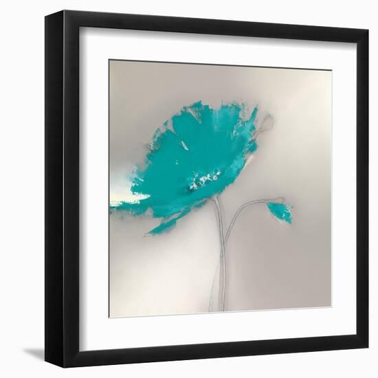 Aqua Platinum Petals I-J.P. Prior-Framed Art Print