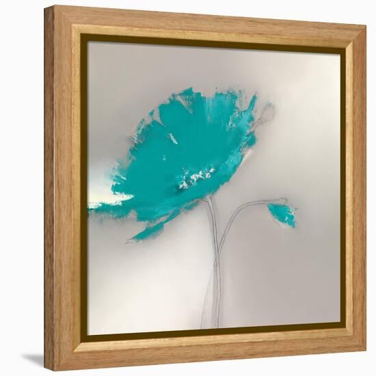 Aqua Platinum Petals I-J.P. Prior-Framed Stretched Canvas