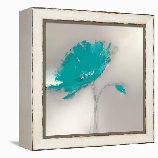 Aqua Platinum Petals I-J.P. Prior-Framed Stretched Canvas