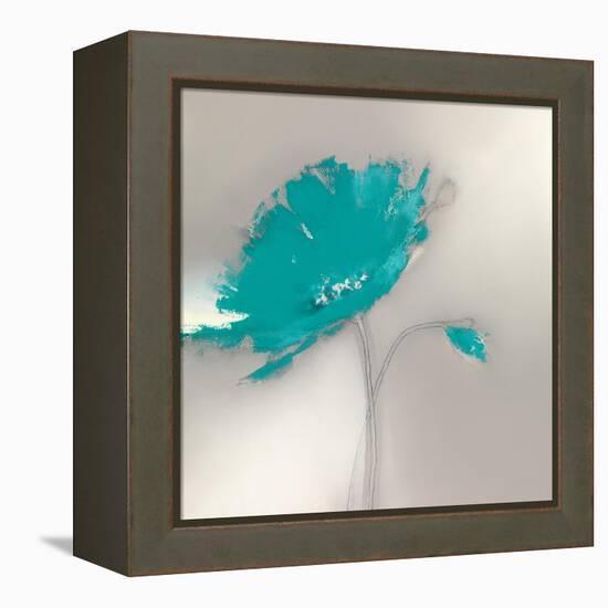 Aqua Platinum Petals I-J.P. Prior-Framed Stretched Canvas