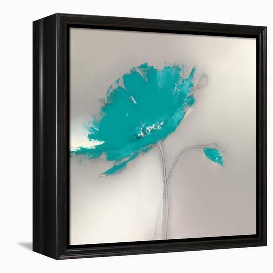 Aqua Platinum Petals I-J.P. Prior-Framed Stretched Canvas