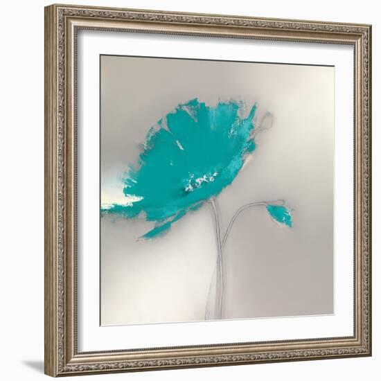 Aqua Platinum Petals I-J.P. Prior-Framed Art Print