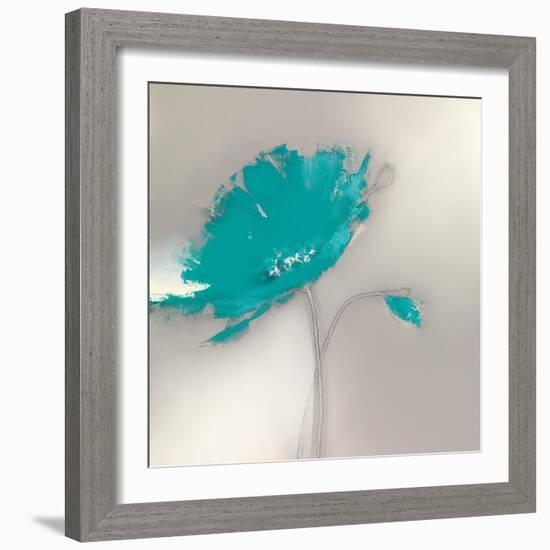 Aqua Platinum Petals I-J.P. Prior-Framed Art Print