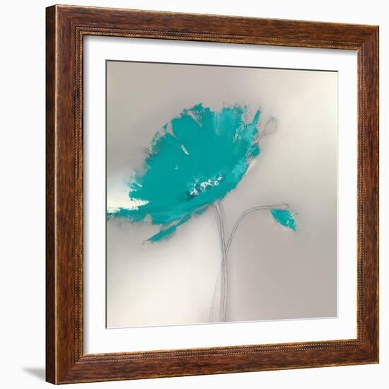 Aqua Platinum Petals I-J.P. Prior-Framed Art Print