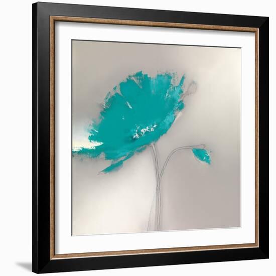 Aqua Platinum Petals I-J.P. Prior-Framed Art Print