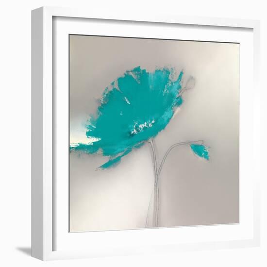 Aqua Platinum Petals I-J.P. Prior-Framed Art Print