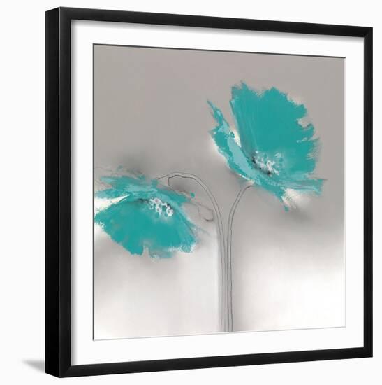 Aqua Platinum Petals II-J^P^ Prior-Framed Art Print