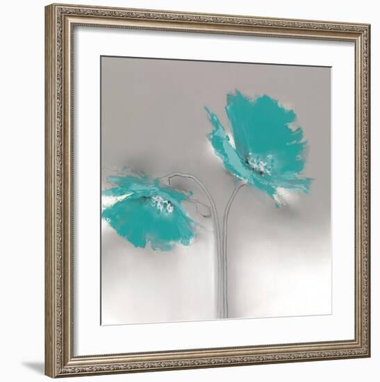 Aqua Platinum Petals II-J^P^ Prior-Framed Art Print