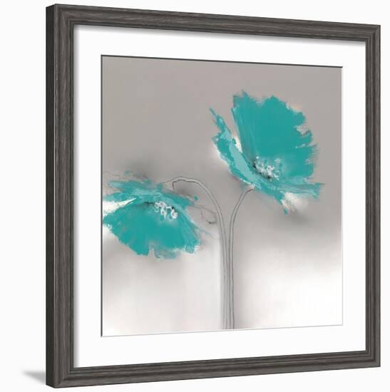 Aqua Platinum Petals II-J^P^ Prior-Framed Art Print