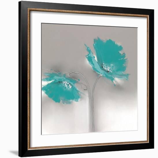 Aqua Platinum Petals II-J^P^ Prior-Framed Art Print