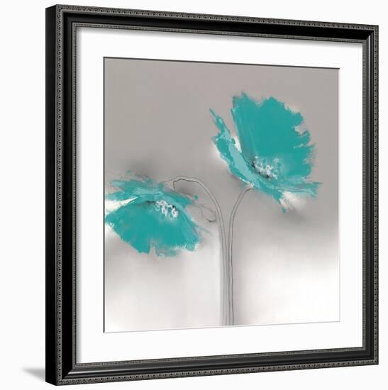 Aqua Platinum Petals II-J^P^ Prior-Framed Art Print