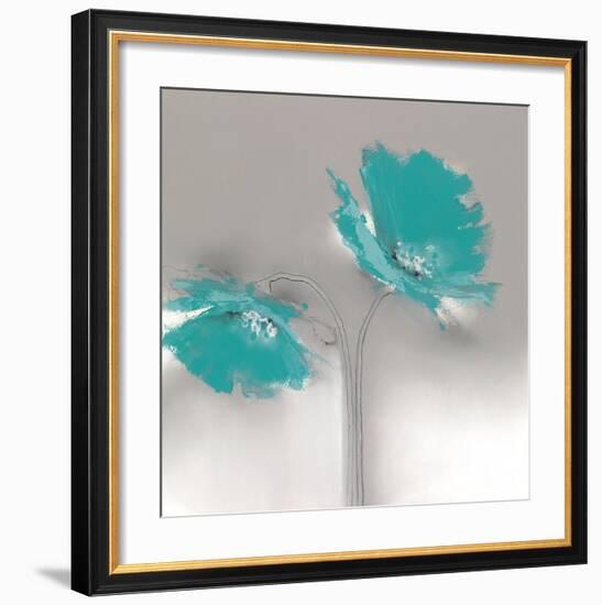 Aqua Platinum Petals II-J^P^ Prior-Framed Art Print