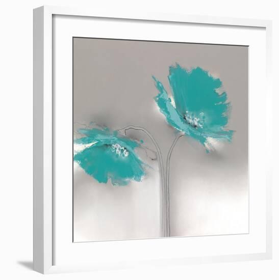 Aqua Platinum Petals II-J^P^ Prior-Framed Art Print