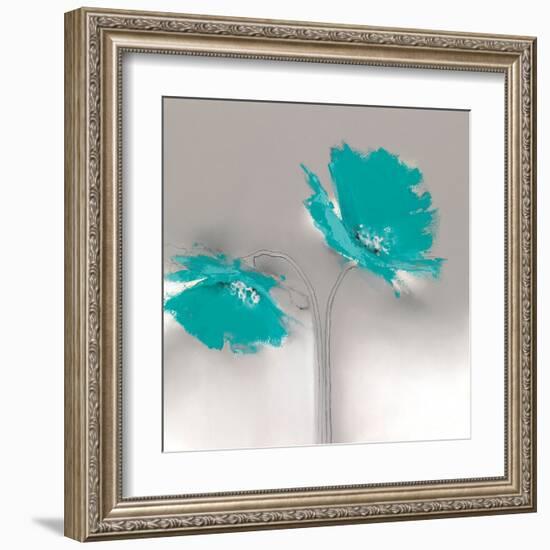 Aqua Platinum Petals II-J^P^ Prior-Framed Art Print