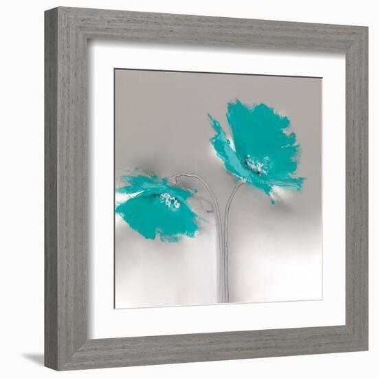 Aqua Platinum Petals II-J^P^ Prior-Framed Art Print