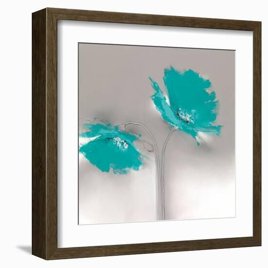 Aqua Platinum Petals II-J^P^ Prior-Framed Art Print