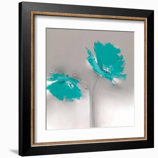 Aqua Platinum Petals II-J^P^ Prior-Framed Art Print