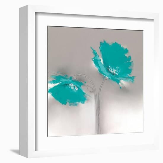 Aqua Platinum Petals II-J^P^ Prior-Framed Art Print