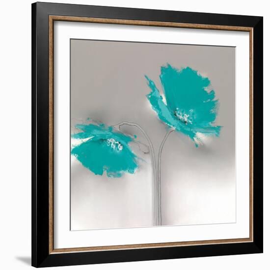 Aqua Platinum Petals II-J.P. Prior-Framed Art Print