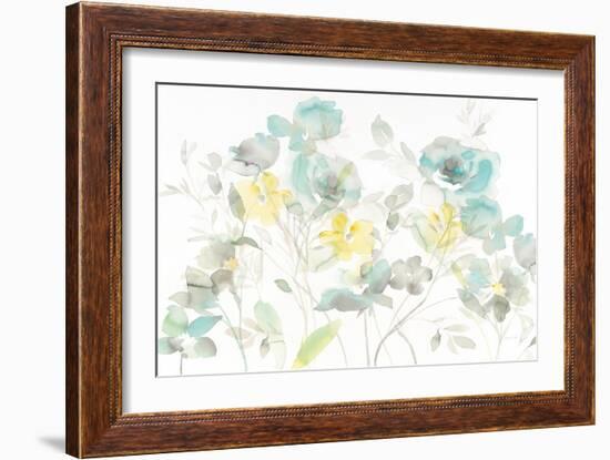 Aqua Roses Shadows-Danhui Nai-Framed Art Print