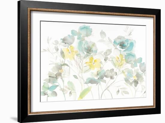 Aqua Roses Shadows-Danhui Nai-Framed Art Print