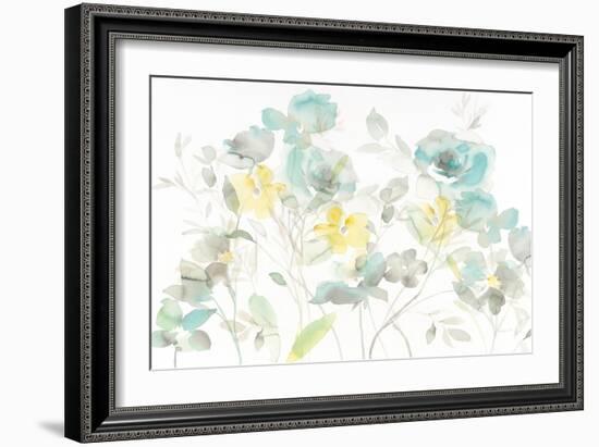 Aqua Roses Shadows-Danhui Nai-Framed Art Print