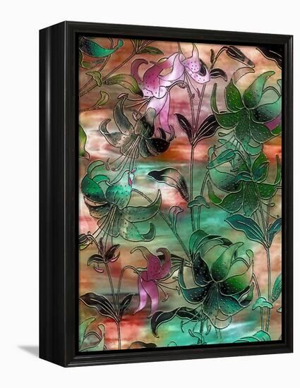 Aqua Sky Lillies-Mindy Sommers-Framed Premier Image Canvas