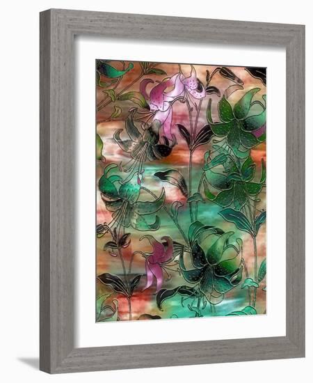 Aqua Sky Lillies-Mindy Sommers-Framed Giclee Print