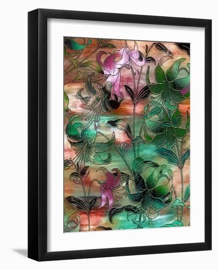 Aqua Sky Lillies-Mindy Sommers-Framed Giclee Print