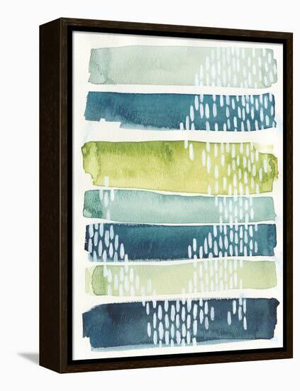 Aqua Streak I-Grace Popp-Framed Stretched Canvas