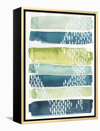 Aqua Streak I-Grace Popp-Framed Stretched Canvas