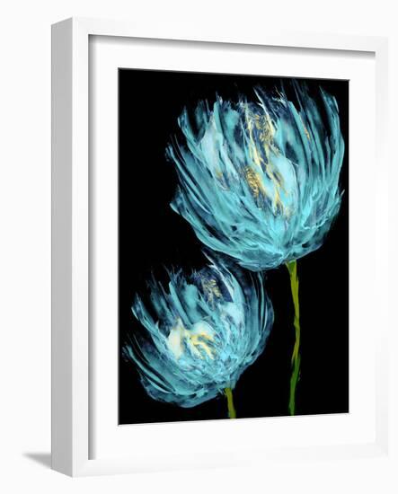 Aqua Tulips II-Vanessa Austin-Framed Art Print