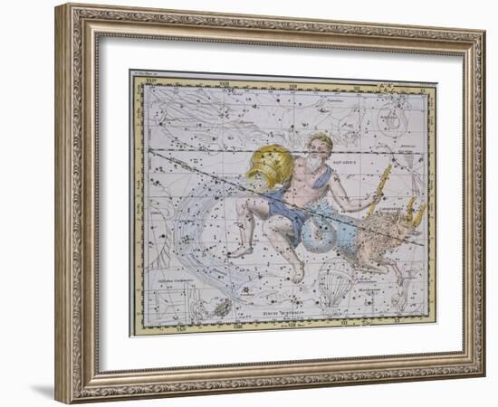 Aquarius and Capricorn, from "A Celestial Atlas," Published in 1822-A. Jamieson-Framed Giclee Print