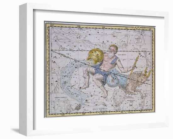 Aquarius and Capricorn, from "A Celestial Atlas," Published in 1822-A. Jamieson-Framed Giclee Print