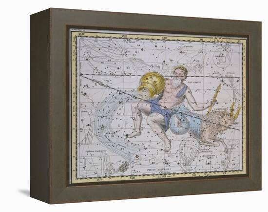 Aquarius and Capricorn, from "A Celestial Atlas," Published in 1822-A. Jamieson-Framed Premier Image Canvas