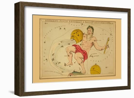 Aquarius, Piscis Australis and Ballon Aerostatique-Aspin Jehosaphat-Framed Art Print